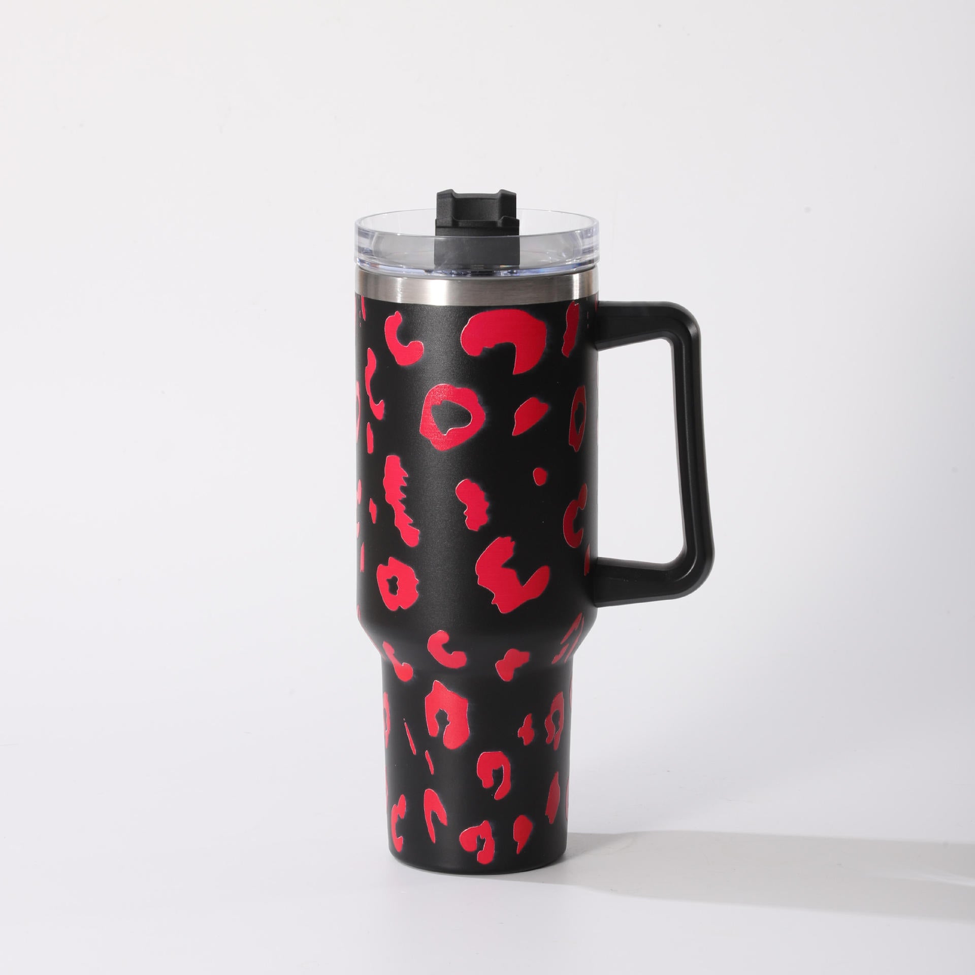 Wholesale 40oz Car Leopard Cow Ice Bomber Cup with Straw